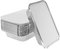 PINGEUI 25 cuencos de aluminio de 1000 ml con tapa, de aluminio para barbacoa de aluminio, bandejas para cocinar asado, 229 x 169 x 50 mm