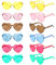 TOKIISHE Heart Party Glasses 12 Pack, Heart Sunglasses Funky Glasses Multipack for Adults, Hippie Fancy Dress Costume, Festival Accessories
