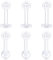 Mayhoop 16G klar Tragus Helix Piercing Ohrringe Ohrstecker 6mm Flexible Acryl Helix Piercing Lippenpiercing Labret Stud für Damen Herren 6St
