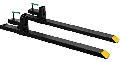 Hasopy Fourches à palettes de 152,4 cm, 680,4 kg maximum, fourches à seau de tracteur, fixation de chargeur avant robuste pour guideur antidérapant, agriculture et ferme..