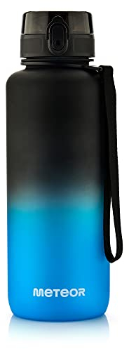 Meteor Children's Leak-Proof 1.5L Tritan Sports Bottle - Modern Infuser - Cycling, Gym, Running, Hiking, Work, School, Nursery - Black/Blue