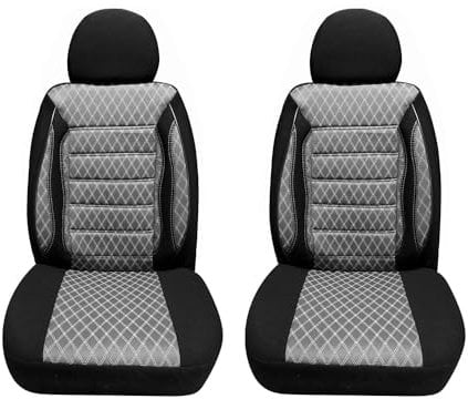 OMAC Sitzbezüge Schonbezüge Sitzschoner kompatibel mit VW ID Buzz Grau Schwarz 2 Sitz Vorne Satz