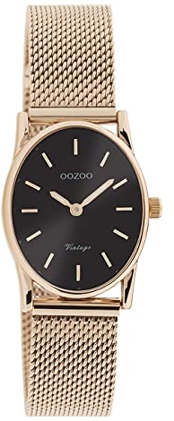 Oozoo Damen Armbanduhr Vintage Series C10968 Analog Metall Mesh rosé UOC10968 Analoguhr
