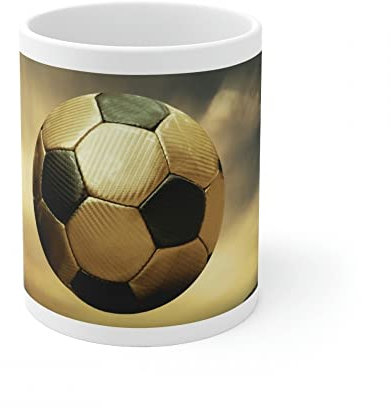 Jm-Déco Mug Ballon de Foot - Idée Cadeau - Tasse Originale en céramique