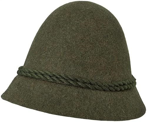 La Chasse® Schinderhannes-Trachtenhut Stopselhut Jagdhut Försterhut Oliv & braun von Oefele Jagd & Outdoor 100% Wolle Made in Germany für Jäger oder Fasching (as3, Numeric, Numeric_62, Oliv (Grün))