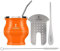 Cuopru Set di tazze e bombilla Yerba Mate – Il set Yerba Mate include una Modern Mate Cup,Yerba Mate Shaper set,Bombilla Mate (cannucce) e una spazzola per la pulizia (arancione)