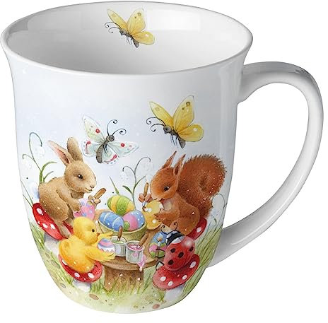 Ambiente Becher Mug Tasse Tee/Kaffee Becher ca. 0,4L Frühjahr Ostern Painting class