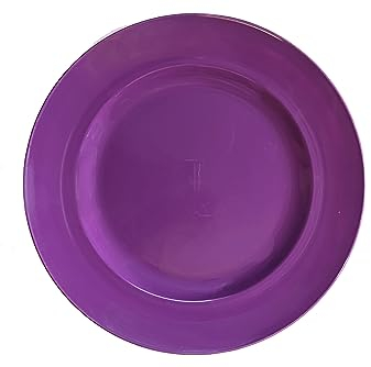 Harfield Purple Pack of 4 Children's Dinner Dessert Plates 21.5cm Reusable BPA Free Plastic Shatterproof Tableware (Purple)