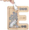 TsunNee Holz Brief Spardose Sparschwein Kreative Brief Münzbank Spardose mit Klare Alphabet Aufkleber, Spardose für Kinder Weihnachten Geburtstagsgeschenk Home DIY Dekoration (Helles Holz E, S)