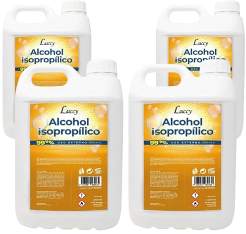 Luccy Alcohol Isopropílico 99,9% Puro 20 L | Isopropanol | Limpieza y Desinfección de Superficies y Componentes Electrónicos