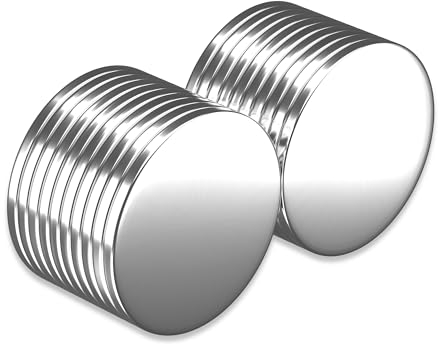 KLEBERINO Neodym Magnete | Scheibenmagnete extra stark | Flache Magnete für Magnettafel Kühlschrank Whiteboard Fotos ect. (15mm x 1mm | 100 STK)