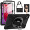 BRAECN Case for Lenovo Tab M11 2024 11 Inch (TB330FU/TB330XU/TB331FC) Tab K11, Heavy Duty Shockproof Sturdy Cover with Screen Protector, 360° Rotating Hand Strap & Kickstand, Shoulder Strap, Black