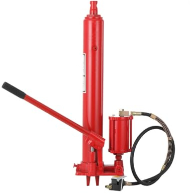 SUDEG Cric Hydraulique 8T,Presse Hydraulique pour Carrosserie Cric à Piston Bouteille Hydraulique Hauteur de Levage 66-116 cm, Vérin Hydraulique avec Tuyau de 117cm