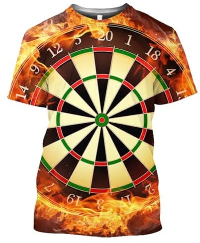 CHSLO Herren 3D Druck T-Shirt Sommer Frisbee Ziel Unisex 3D Digital Bedrucktes T-Shirt Rundhals Herren Kurzarm Jugend Basisshirt Strecken Sweatshirt Übergroßes Oberteil