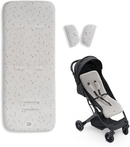 Colchoneta Silla de Paseo Universal Transpirable Idela para Verano con tejido 3d Cojín Silla de Paseo para el Cochecito o Silleta - danielstore (Botánico)