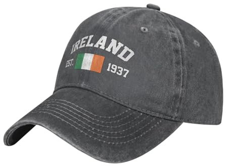 Sommer Kappe Irland Flagge Sonnenblende Mütze Verstellbare Cowboy-Hut Gewaschener Denim Schirmmütze Basecap Für Running, Tennis, Reisen