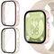 Dilhvy 2 Pièces Coque avec Protection D'écran Compatible avec Huawei Watch FIT 3, Étui de Protection Complète, Film en Verre Trempé Intégré Haute Sensibilité (Rose cerise + Ivoire)