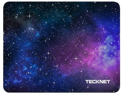 TECKNET Mauspad, 28 x 21 cm Gaming Mousepad mit Wasserdicht und Rutschfester Gummi für PC-Büro, Arbeit, Gaming, Studium, Laptop, Computer, Zuhause-Sternenhimmel