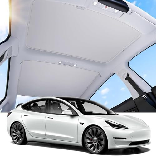 EagerMinds 2024 Protección solar mejorada para Tesla Model 3, cubierta delantera y trasera de ventana parasol para Tesla Model 3, protección UV, mantener fresco (plata)