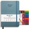 BELIAYAS Terminkalender 2025 A5, Terminplaner Softcover mit PU-Leder, 12-Monate-Kalender (Jan.2025-Dez.2025) mit 12 Farben Fineliner-Stift(0.4mm), 1 Tag 1 Seite, 201 Seiten, Haze Blau