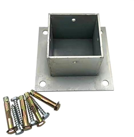 Staffe quadrate zincate per pergola, 7 x 7, 8 x 8, con accessori di installazione, altezza 12,7 cm, universali, per esterni, giardino, recinzione, recinzione, supporto, confezione da 2 pezzi, 20,1 x