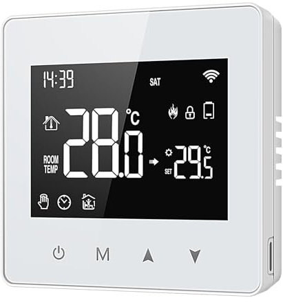 Smart WiFi Thermostat for Home | LCD Display Battery Operated Thermostat | Voice and App Control Household Thermostat for Convenient Home Temperature Management Control