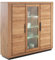 Lomadox Highboard Vitrinenschrank mit Beleuchtung in Eiche teilmassiv, Fronten Massivholz/Echtholz
