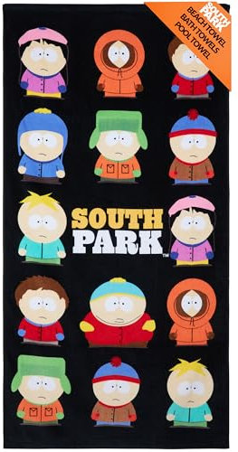 South Park Strandtuch Baumwolle Erwachsene Teenager Handtuch Schnelltrocknend Stan Kyle Cartman Kenny Badetuch Groß Duschtuch 70x140 cm