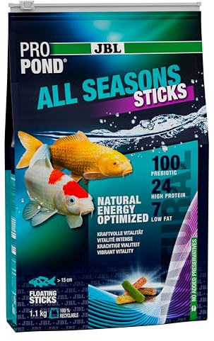 JBL PROPOND All Seasons Sticks 1,1kg (6 L) | Ganzjahresfutter Sticks für alle Teichfische | Gesunde & ausgewogene Ernährung | Schwimmend | ab 10 °C