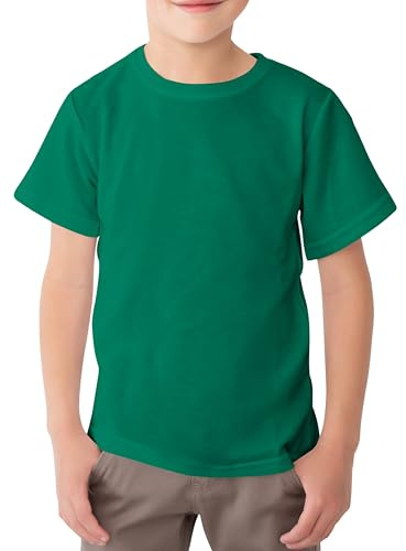 Looks Divine Gift Boys T-Shirt Crew Neck Short Sleeve Kids Cotton Plain Tops for Children Age 5-13