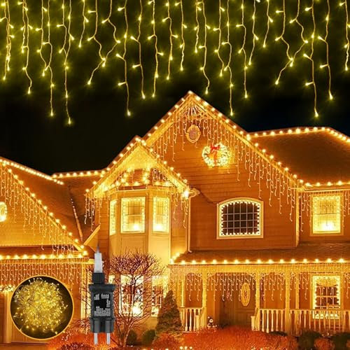 targetone LED Warm White Fairy Lights for Indoor Outdoor Use, 528 LEDs 15m 8 Modes, IP44 Copper Wire Lights for Party Wedding Garden Christmas Room Patio Curtain with Plug（15m）