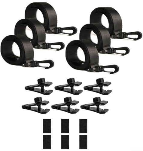 Kit enrouleur de bâche solaire pour piscine avec 6 sangles et clips pour fixation sécurisée