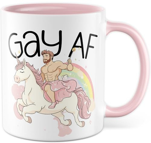Tasse LGBTQ Geschenk gay af, Kaffeetasse Queer Homosexuell Humor Witzig Partner Partnerin Freund Freundin, Geschenkidee Büro Kaffee Office Becher Kollege Kollegin Team Kaffee-Becher