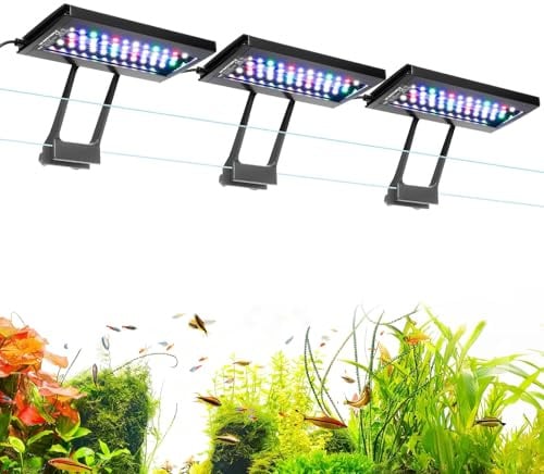 hygger Dreikanal-Tauch Clip On Aquarium Beleuchtung, 36W Full Spectrum LED Aquarium Lamp, 24/7 Lighting and DIY Mode Fish Tank LED Light mit 7 Farben und Einstellbarer Helligkeit (3)