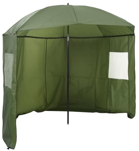 Gecheer Angel-Schirm 218x185cm Oxford-Polyester Gelb mit Neigung | Oxford-Polyester, UV-beständig, kippbar, Reißverschluss-Seitenwände, 2 PVC-Fenster, inkl. Befestigungsmaterial