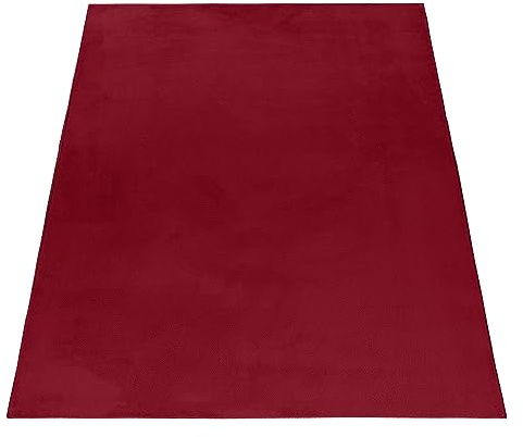 KADIMA DESIGN Moderner Teppich Uni Modern Pflegeleicht Zeitlos Waschbar Strapazierfähig Robust Rot 140x200 cm Esszimmer Wohnzimmer Fußbodenheizung geeignet Oeko-TEX | NECKAR