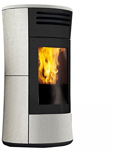 Edilkamin E805790 Cherie Up H Wasserführender Pelletofen Keramik Salz & Pfeffer/A+