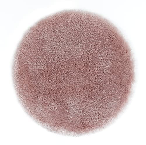 andiamo Coussin d'assise Rond en Fourrure synthétique Lavable Rose 40 cm