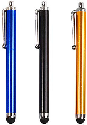 Lot de 3 stylets universels pour écran tactile de téléphone portable et tablette 9.0 Stylet universel pour écran tactile de smartphone Noir Bleu Rose Pratique et utile