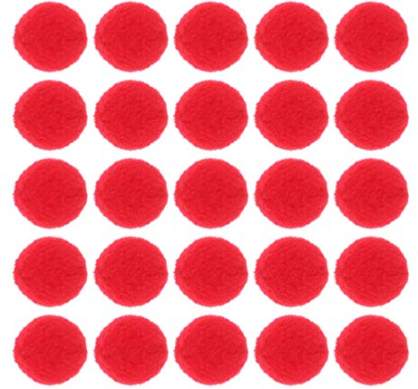 500 Stück 30 mm runde Pompons Polyester Plüsch Elastisch Plüsch Strickzubehör für DIY Hut Schal Zubehör (grün), Polyester, rot, 3X3CM
