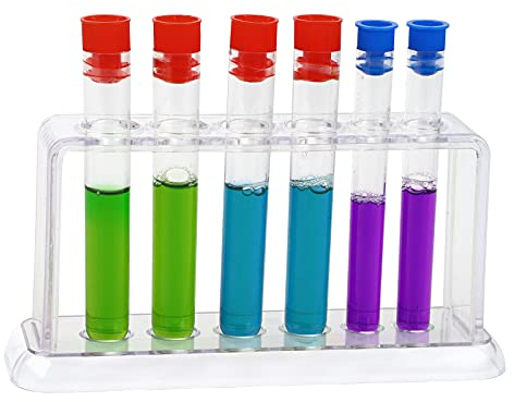 6 Pcs Test Tube,Clear Test Bottle Rack,100ml Capacity Transparent Sealing Candy Storage Container Tube with Lids,Test Tube Holder,Centrifuge Tubes for Bath Salt Vials, DIY Craft (Shape A)