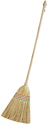 Escoba Batidora, Escoba De Paja Tradicional Mango Largo De Madera Plántula De Sorgo Escoba De Jardín Antiestática A Prueba De Polvo Hojas De Barrido Agh (Color : Natural, Size : 13