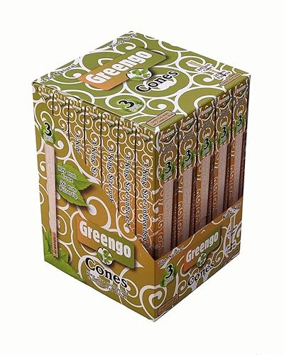 1 Box (35 Packungen) Greengo King Size Cones, mit integriertem Tip und praktischer Füllhilfe