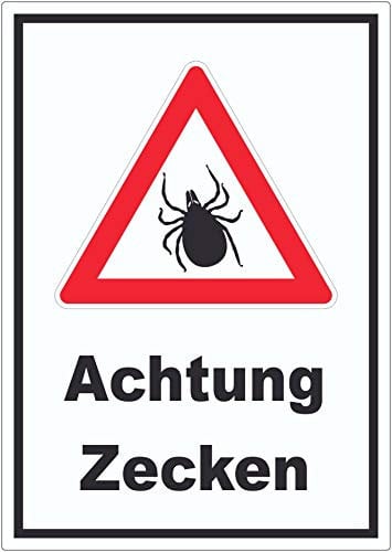 Achtung Zecken Aufkleber A0 (841x1189mm)