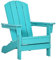 Outsunny Adirondack-Stuhl Kinder, Gartenstuhl mit Lamellendesign, Kinderstuhl, Outdoor, Balkonstuhl für Kinder ab 3 Jahren, Gartenmöbel, HDPE, Blaugrün, 61,5 x 53 x 65 cm