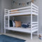 Kids Collective Hochbett 90x200 Etagenbett mit Rausfallschutz und Lattenrost, umbaubar in Zwei Kinderbetten, aus Vollholz massiv in Weiss, Funktionsbett
