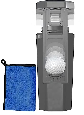 NOGRAX Tragbare Golfball-Waschmaschine, Golfball-Reinigungsmaschine, Golfball-Handtuch, Golfer-Reinigungsset – bestes Golf-Geschenkzubehör für Männer und Frauen, Golfausrüstung, Grau