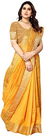 Sidhidata Assam Sari en soie pour femme avec chemisier non cousu (Assam Silk)