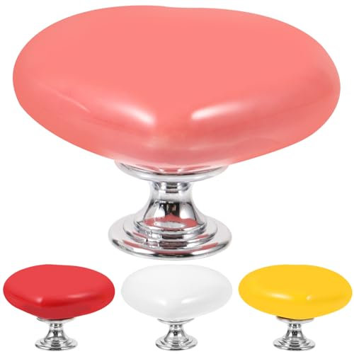 OSALADI 4pcs Love Heart Shaped Toilet Tank Buttons Toilet Push Press Tool for Women Manicures Toilet Lid Tank Cover Lifter Handle Cabinet Drawer Knobs Aid Bathroom Decor