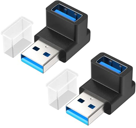 Gbformat Adattatore USB 90 Gradi Adattatore USB3.2 Maschio a Femmina Adattatore da USB a USBA 10Gbps 5V@3A Adattatores per PC Laptop phone Tablet 2Pcs